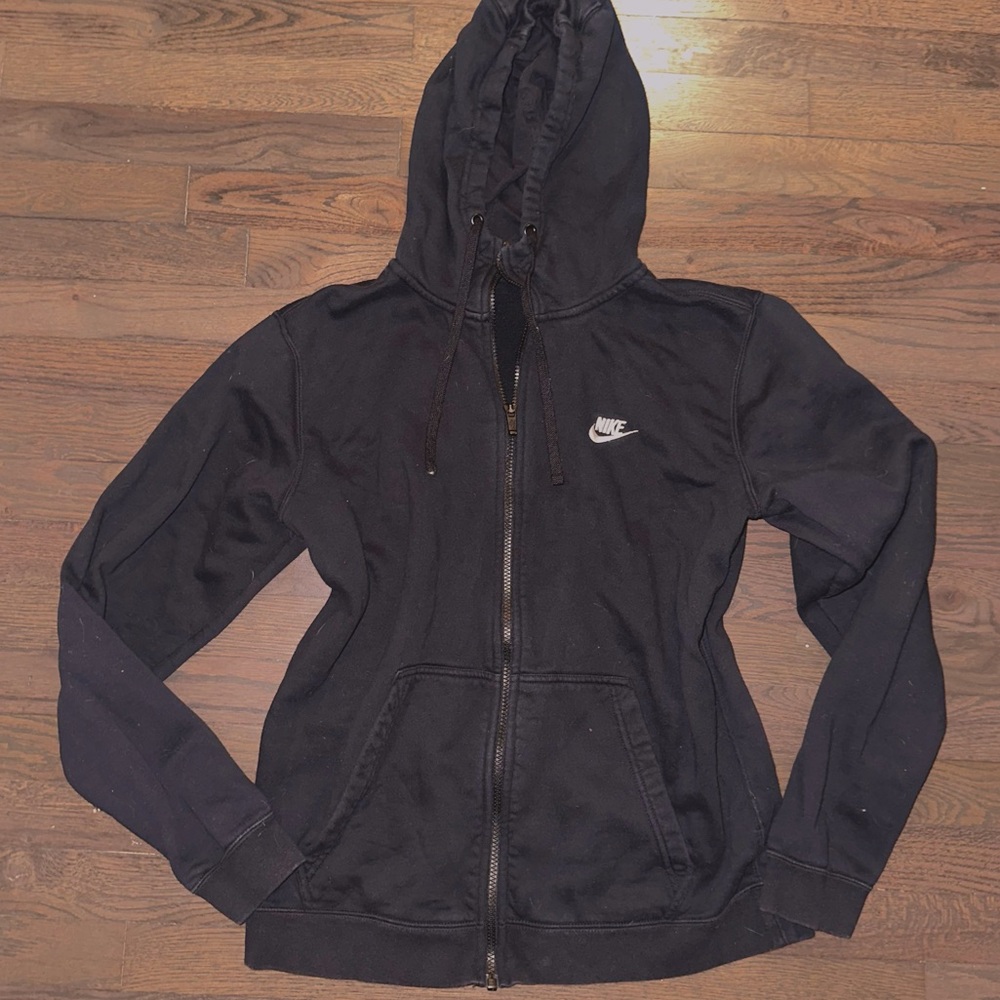 Nike Sportswear Club Fleece Full-Zip Hoodie Jacket in Black Size Medium